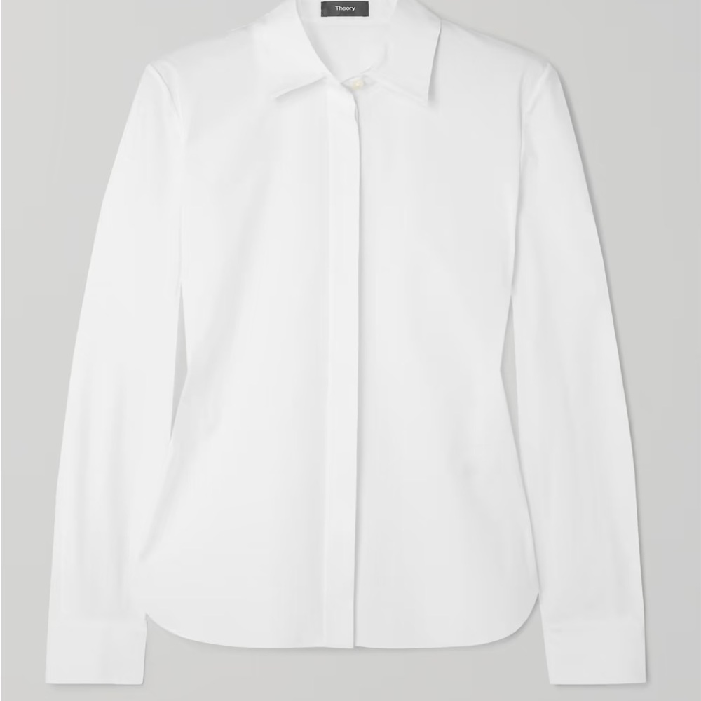 Theory fitted white button down